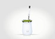 KIT Cuia de Tereré Térmica Ximba 236ml + Bomba Especial com Cabeça Rosqueável - Mate Branca