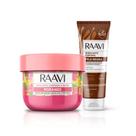 Kit Cuidado Diário Esfoliação Morango e Hidratação Corporal Pele Negra Raavi