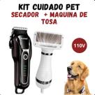 KIT Cuidado PET Máquina de Tosa KEMEI 1991 + Secador funcional 110V