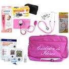 Kit cuidador de idosos com esfigmo esteto rappaport completo rosa