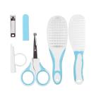 Kit Cuidados Higiêne do Bebê 4 itens Pente, Tesoura com ponta arredondada, Lixa e Escova com Serdas Naturais