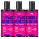 Kit Curvas Mágicas Shampoo, Condicionador e Creme de Pentear Hidro-reconstrutor