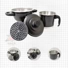 Kit Cuscuzeira N16 com Leiteira N14 Preto-Craqueado