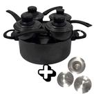 Kit Cuscuzeiro Nordestino Porção Para Quatro Pessoas Cuscuzeira Drone 4 Porções Pintada + 3 Tampões Tampão Monte Cristo