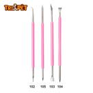 Kit Cutelaria 4 Peças Profissional Espátulas de Cutícula Manicure Podologia Inox Silicone REF. 102,103,104,105