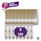 Kit Cutelo Machadinha Inox 6 Polegada Profissional Chef Facão Cozinha Açougueiro Cabo Branco