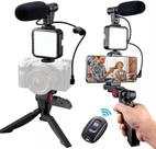 Kit D Vídeo C Suporte De Celular Tripé Vlog Youtuber Mb 3004