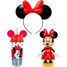 Kit da Minnie com Boneca Elka 12cm + Copo Infantil com Orelhas e Tiara