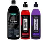 Kit Darker Pneu Pretinho Restaurador Restaurax Shiny Vonixx