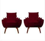 Kit de 02 Poltronas Opalla Lisboa Bordô