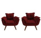 Kit de 02 Poltronas Opalla Premium Bordô