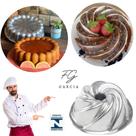 Kit De 1 Forma Charlotte Para Bolo Nórdico Nordic Cake + 1 Forma Vulcão Com Furo Para Bolo Bundt