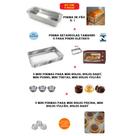 Kit De 1 Forma De Pão Tamanho 1 + 1 Assadeira Retangular Para Forno e Elétrico e 6 mini formas