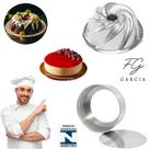 Kit de 1 Forma Vulcão Com Furo Para Bolo Bundt + 1 Forma Fundo Falso
