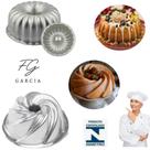 Kit De 1 Forma Vulcão Com Furo Para Bolo Nórdico Nordic Cake + 1 Flor Gomada Suíça Alta Decorada