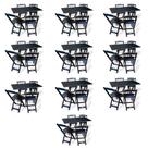 Kit De 10 Conjuntos De Mesa Dobrável 70x110 Com 4 Cadeiras Preto - Tarimatã