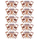 Kit de 10 Conjuntos de Mesa Dobrável 70x70 com 2 Cadeiras Imbuia - Tarimatã Kit de 10 Conjuntos de Mesa Dobrável 70x70 com 2 Cadeiras Imbuia - Tarimatã