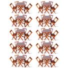 Kit De 10 Conjuntos De Mesa Dobrável 70x70 Com 4 Cadeiras Imbuia - Tarimatã