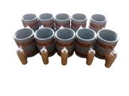 Kit de 10 copos em pedra sabão de 350 ml
