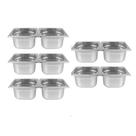 Kit de 10 Cubas Gastronômicas Sem Tampa Inox 1/6 100mm