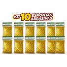 Kit de 10 esponjas abrasiva dourada para limpeza e brilho Kit de 10 esponjas abrasiva dourada para limpeza e brilho