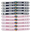 Kit de 10 pulseiras pai e mãe de autista identificação autismo com regulagem cores preta azul rosa