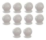 Kit de 10 Puxadores Para Gaveta Cômoda Armário Guarda Roupa Formato de Bolinha Plástico Branco Kit de 10 Puxadores Para Gaveta Cômoda Armário Guarda Roupa Formato de Bolinha Plástico Branco