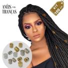 KIT de 100 Anéis Para Tranças Box Braids e Dreds em Metal e Reguláveis