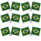 Kit De 12 Bandeirinhas Do Brasil Para Moto Carro Ou Mão Kit De 12 Bandeirinhas Do Brasil Para Moto Carro Ou Mão
