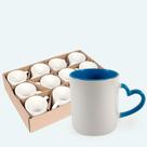 Kit de 12 Canecas para Sublimação com Alça de Coração Azul Clara B11194