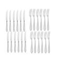 Kit De 12 Facas + 12 Garfos Talheres Laguna 24 Peças Tramontina Cor Prateado