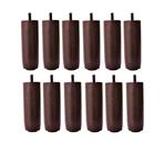 Kit de 12 Pés Para Cama Box ou Baú Queen King 12 cm de Altura TDC Madeira Maciça