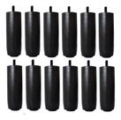 Kit de 12 Pés Para Cama Box ou Baú Queen King TDC Preto 12cm de Altura Madeira Maciça