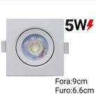 kit de 12 Spot LED Embutir Direcionável Quadrado 5W Bivolt 6500K Branco Frio 9cm2.5cm9cm