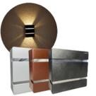 Kit de 2 Arandela de Parede 2 Focos 2 Frisos Interna Externa Muro Escada Corredor Escritório Bivolt