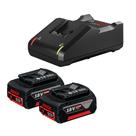 Kit de 2 Baterias GBA 18V 4Ah Carregador de baterias Bosch GAL 18V40 Bivolt 18V 1600A02RM8