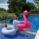 kit de 2 Boias Festa na Piscina Boia de Unicórnio + Flamingo