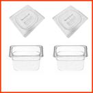 Kit de 2 Cubas Gastronômicas Com Tampa Acrilico 1/6 100mm