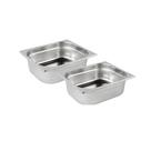 Kit de 2 Cubas Gastronômicas Sem Tampa Inox 1/4 100mm