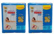 Kit de 2 Fraldas Turma da Mônica Baby XG 12 Un Absorção 12h