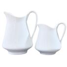 Kit de 2 Jarras Leiteiras de Porcelana Branca - 1.280ml e 740ml para Sucos e Bebidas
