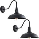 Kit de 2 Luminárias Externas GOALPLUS com Braço Curvo Preto de 35 cm