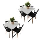 Kit de 2 Mesas de Jantar Branca para 4 Pessoas Estilo Industrial, Compacta e Elegante