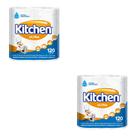 Kit de 2 Pacotes de Papel Toalha para cozinha Kitchen com 2 rolos