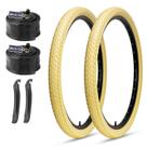Kit de 2 pacotes de pneus de bicicleta MOHEGIA 26"x2.125 em creme dobrável