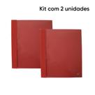 Kit de 2 Pastas Grampo Trilho Slim A4 Personaliz.- vermelho - Opaca
