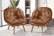 Kit de 2 Poltronas Sênior Suede Premium C/ Pés em Madeira