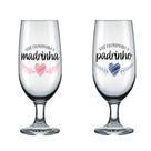 Kit De 2 Taça De Vidro De Cerveja 300ml Padrinho E Madrinha Presente Batizado Casamento