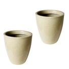 Kit de 2 vasos coluna de planta decorativo lisa brilhante de luxo em polietileno com proteção UV 58x36