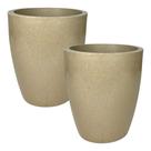Kit de 2 vasos coluna para planta decorativo lisa brilhante de luxo em polietileno 29x25 Kit de 2 vasos coluna para planta decorativo lisa brilhante de luxo em polietileno 29x25